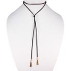 Distributed By Target Suede Cord Wrap Choker With 3 Gold Bar Drop Each Side - 26 - Black