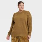 Women's Plus Size Crewneck Pullover Sweater - Who What Wear Dark Brown