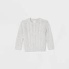 Toddler Boys' Cable Crew Neck Pullover Sweater - Cat & Jack Gray