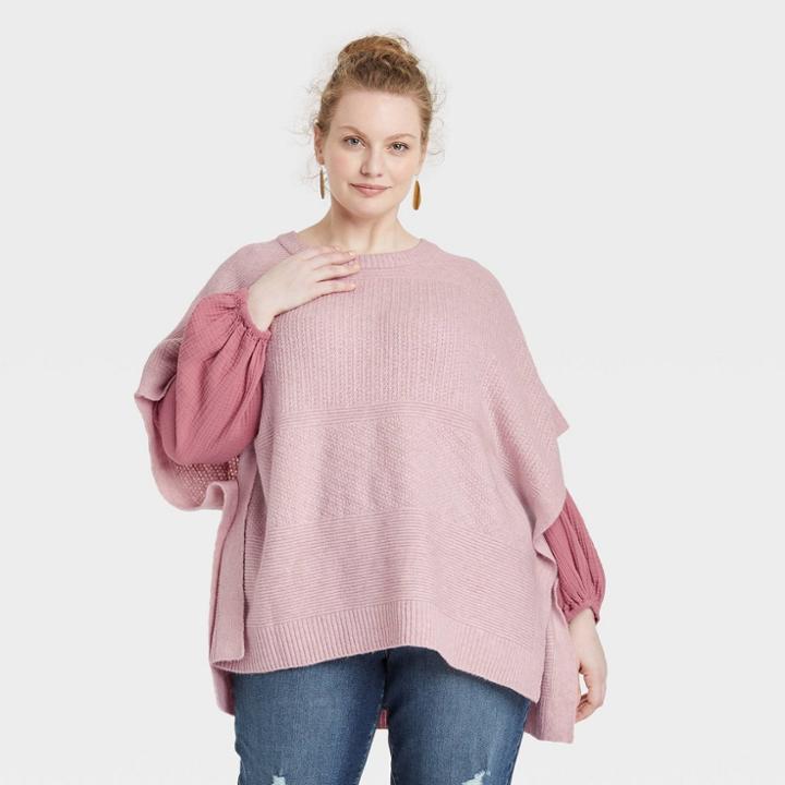 Women's Plus Size Knit Pullover - Universal Thread Purple