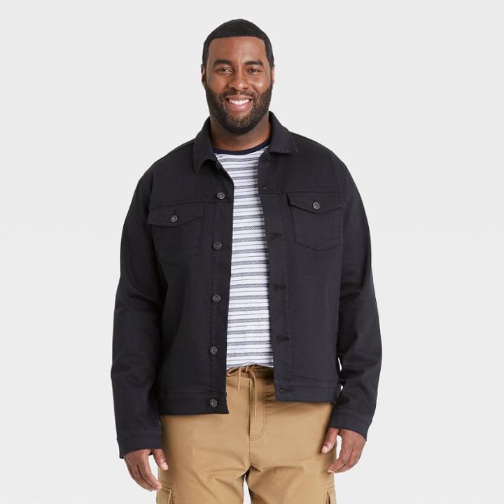 Men's Big & Tall Trucker Jacket - Goodfellow & Co Black