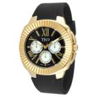 Tko Orlogi Women's Tko Multiple Function Rubber Strap Watch - Black, Black/gold