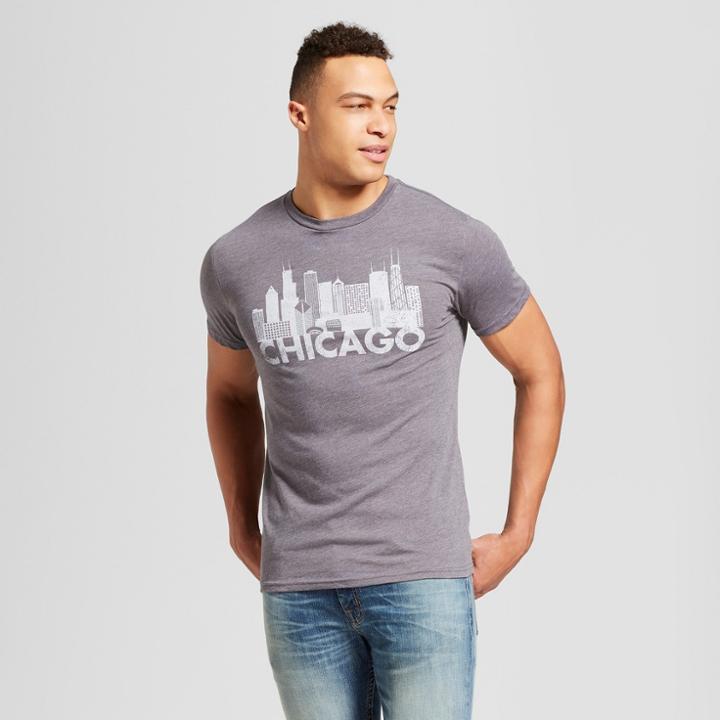 Men's Chicago Skyline Short Sleeve Crew Neck T-shirt - Awake - Charcoal
