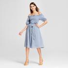 Women's Short Sleeve Smocked Dress- Who What Wear Chambray