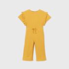 Toddler Girls' Ribbed Short Sleeve Jumpsuit - Art Class Gold