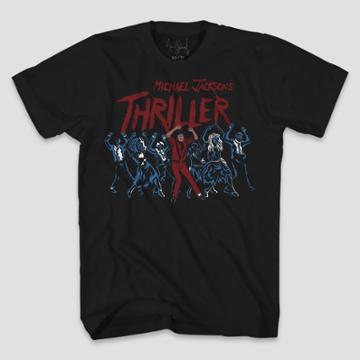 Men's Michael Jackson Thriller Short Sleeve T-shirt - Black