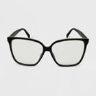 Women's Tortoise Print Square Blue Light Filtering Glasses - Wild Fable Black