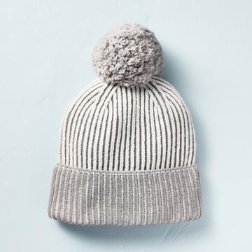Hearth & Hand With Magnolia Rib Knit Winter Beanie Hat Tonal Gray - Hearth & Hand With