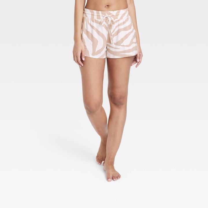 Women's Zebra Print Beautifully Soft Pajama Shorts - Stars Above Cream