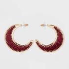 Sugarfix By Baublebar Threaded Crescent Moon Earrings - Burgundy, Red