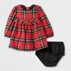 Baby Girls' Long Sleeve Plaid Dress - Cat & Jack Red Newborn, Girl's
