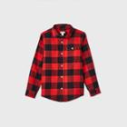 Boys' Buffalo Check Long Sleeve Button-down Shirt - Cat & Jack Red/black
