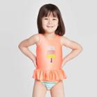 Toddler Girls' Popsicle Tankini Set - Cat & Jack Orange