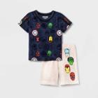 Toddler Boys' 2pc Marvel Top And Bottom Set - Navy Blue