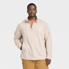 Men's Big & Tall Cozy 1/4 Zip Athletic Top - All In Motion Khaki