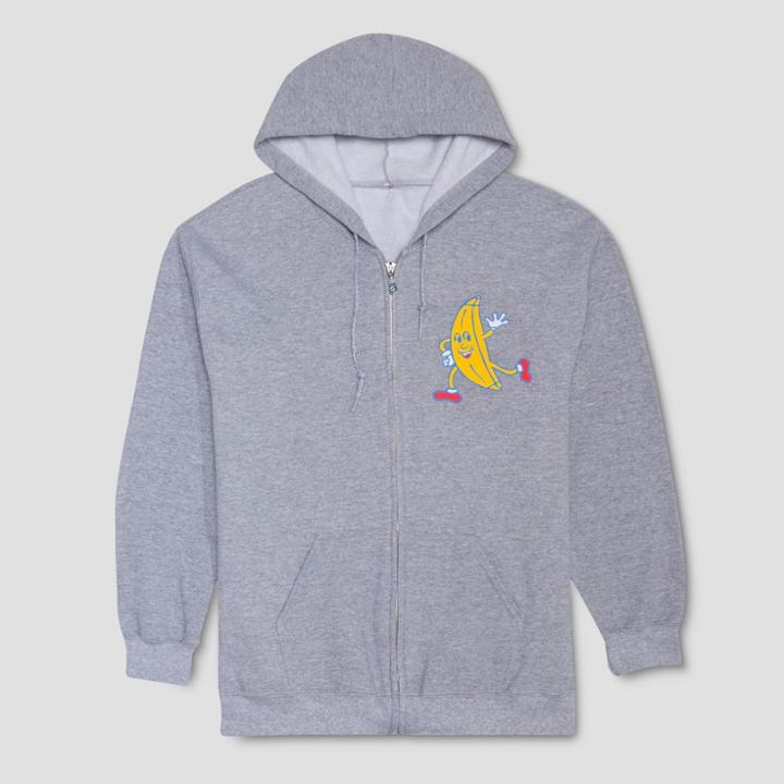 Hybrid Apparel Men's Arrested Development Bluth's Original Frozen Bananas Long Sleeve Sweatshirt - Thundering Gray