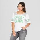 Women's Plus Size Short Sleeve Lucky Charm Graphic T-shirt - Grayson Threads (juniors') - White