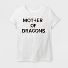 Shinsung Tongsang Women's Short Sleeve 'mother Of Dragons' Graphic T-shirt - Almond Cream