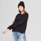 Women's Bell Long Sleeve Chenille Crew Pullover - Knox Rose Black