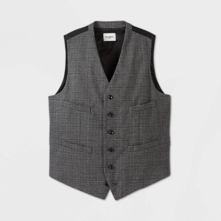 Men's Tall Standard Fit Tailored Suit Vest - Goodfellow & Co Gray
