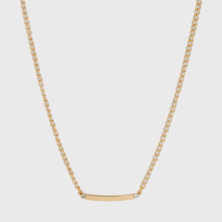 Curved Bar Short Necklace - A New Day Gold