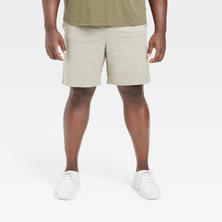 Men's Big Soft Stretch Shorts 9 - All In Motion Light Gray