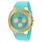 Target Women's Tko Multiple Function Rubber Strap Watch - Turquoise, Gold/turquoise