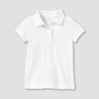 Toddler Girls' Short Sleeve Pique Uniform Polo Shirt - Cat & Jack White