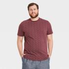 Men's Tall Printed Regular Fit Short Sleeve Crewneck T-shirt - Goodfellow & Co Burgundy/polka Dots Lt, Red/polka Dots