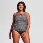 Women's Keyhole High Neck Tankini - Ava & Viv Black