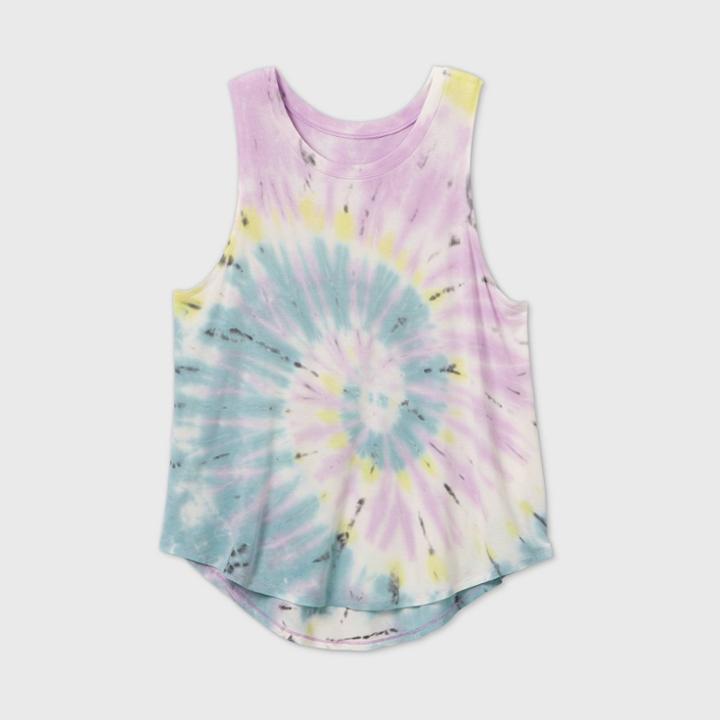 Grayson Threads Women's Plus Size Tie-dye All Over Print Graphic Tank Top - Purple 1x, Women's,