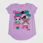 Girls' L.o.l. Surprise! Bff's 4 Eva Short Sleeve T-shirt - Lilac Heather
