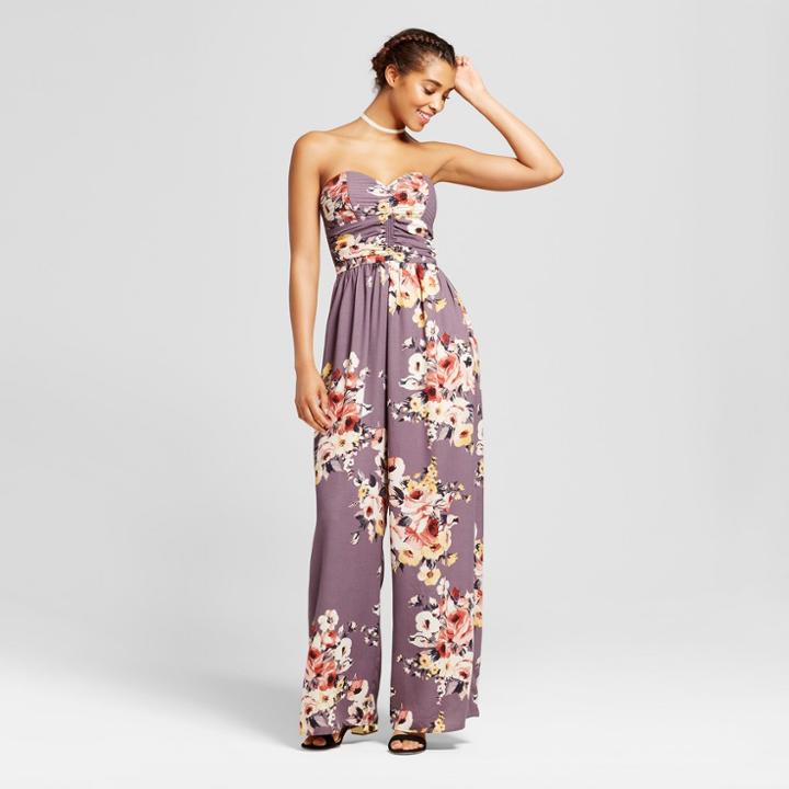 Women's Strapless Quilted Jumpsuit - Xhilaration (juniors') Lavender (purple)