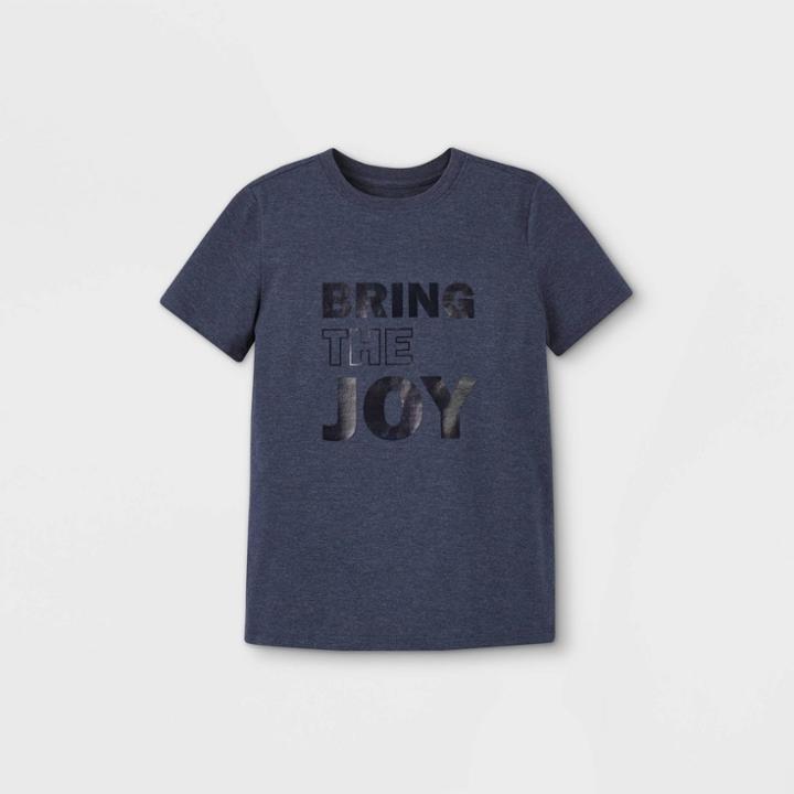 Boys' 'bring The Joy' Graphic Short Sleeve T-shirt - Cat & Jack Navy