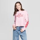 Women's La Cropped Graphic Sweatshirt - Mighty Fine (juniors') Pink