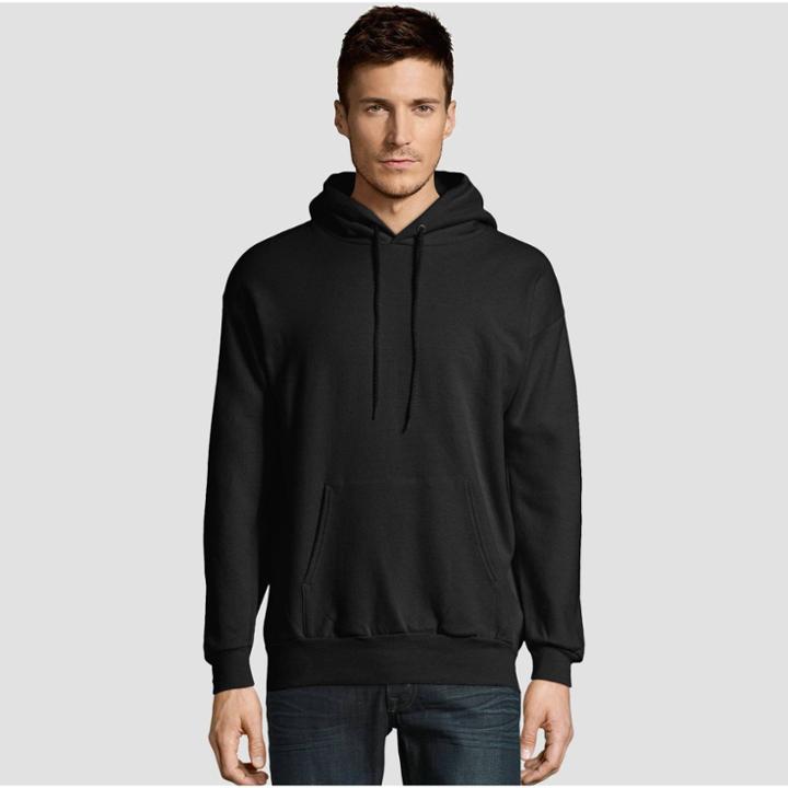 Hanes Men's Big & Tall Ecosmart Fleece Pullover Hooded Sweatshirt - Black