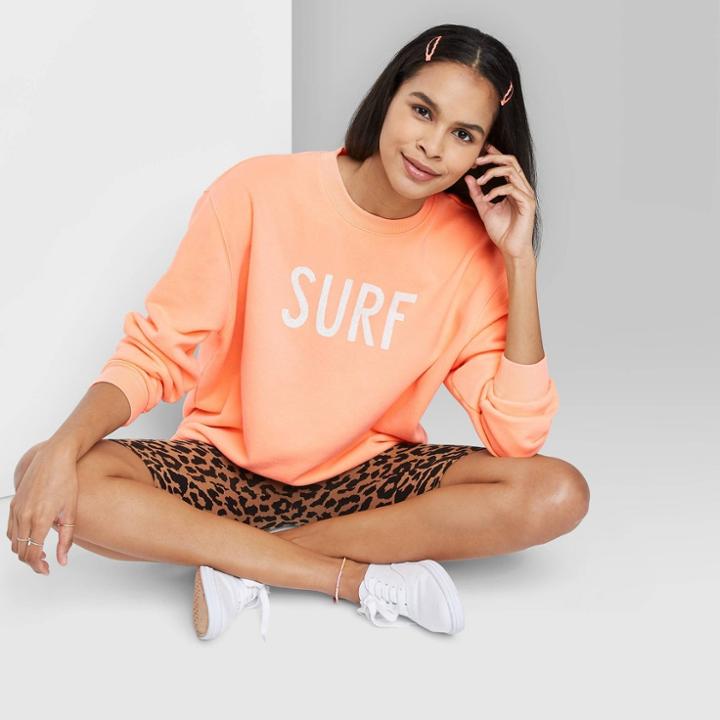 Women's Oversized Sweatshirt - Wild Fable Orange