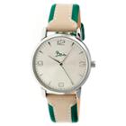 Boum Contraire Ladies Two-tone Leather-band Watch - Tan/green