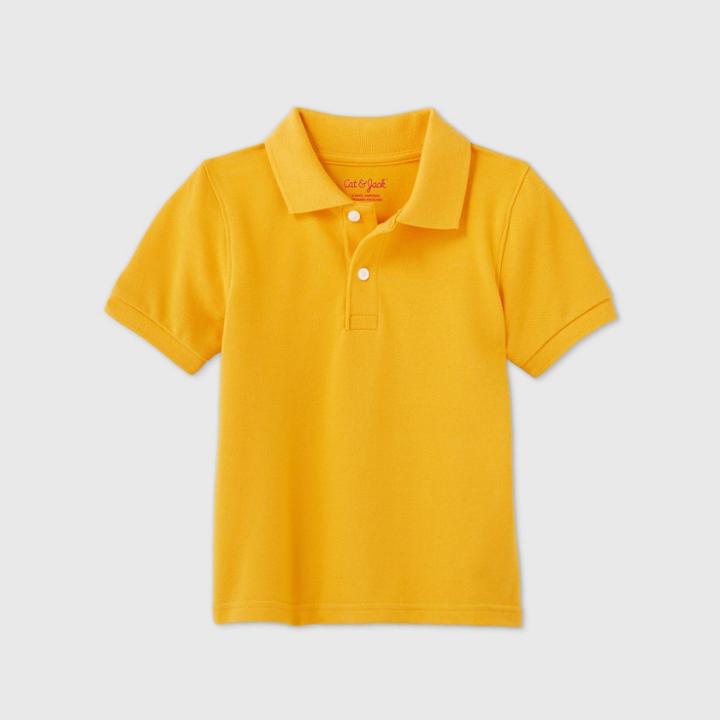 Petitetoddler Boys' Short Sleeve Stretch Pique Uniform Polo Shirt - Cat & Jack Gold