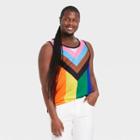 Nearly There Pride Gender Inclusive Adult Extended Size Rainbow Progress Flag Tank Top