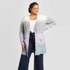 Women's Plus Size Striped Long Sleeve Open Layered Cardigan - A New Day 1x, Women's, Size: 1xl,