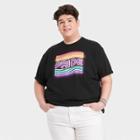 Ev Lgbt Pride Pride Gender Inclusive Adult Extended Size Neon 'pride' Short Sleeve Graphic T-shirt - Black