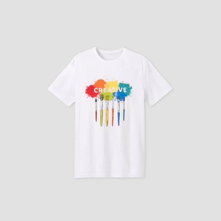 Men's Short Sleeve 'creative' Graphic T-shirt - Cat & Jack White