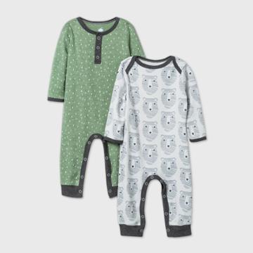 Baby Boys' 2pk Little Cub Romper - Cloud Island Olive Green