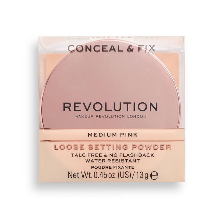 Revolution Beauty Conceal & Fix Loose Setting Powder - Medium Pink
