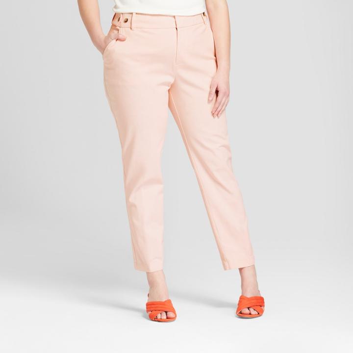 Women's Plus Size Boyfriend Chino Pants - Ava & Viv Blush