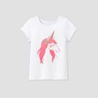 Toddler Girls' Adaptive Unicorn Graphic T-shirt - Cat & Jack White