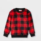 Toddler Boys' Sherpa Crew Neck Pullover Sweatshirt - Cat & Jack Red