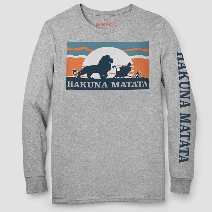 Disney Men's The Lion King Long Sleeve Graphic T-shirt Athletic Heather