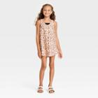 Girls' Animal Knit Jersey Cover Up Dress - Cat & Jack Coral Orange